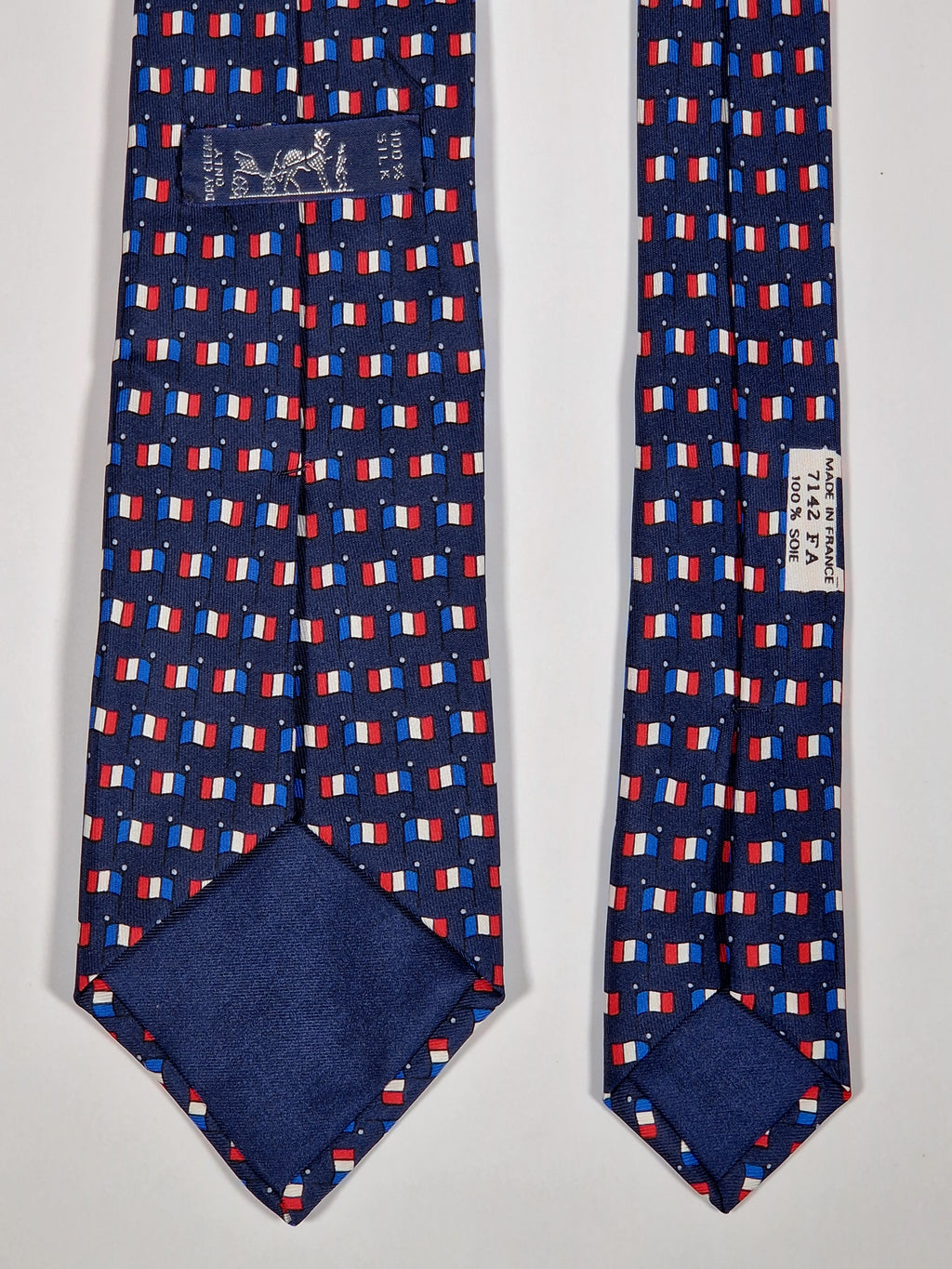 007142 Hermès tie french flags 7142 FA