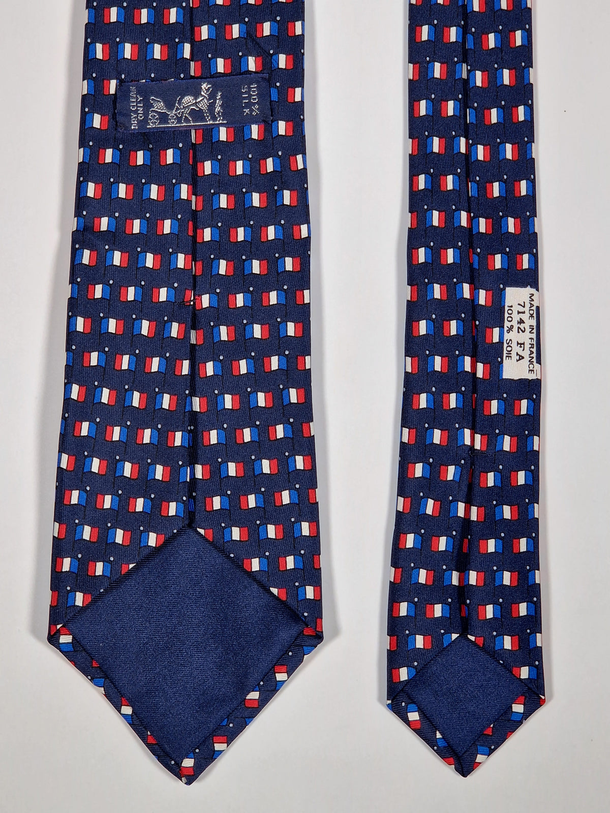 007142 Hermès tie french flags 7142 FA