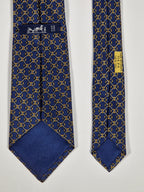 Vintage Hermès silk tie blue scarf ring ropes 714 FA