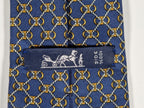 Vintage Hermès silk tie blue scarf ring ropes 714 FA
