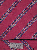 Hermès silk tie pink equeatrian pattern 7152 FA