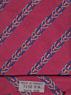 Hermès silk tie pink equeatrian pattern 7152 FA