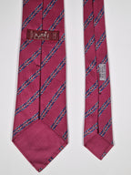 Hermès silk tie pink equeatrian pattern 7152 FA