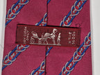 Hermès silk tie pink equeatrian pattern 7152 FA