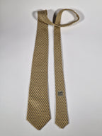 Hermès silk tie yellow equestrian 7158 FA tie