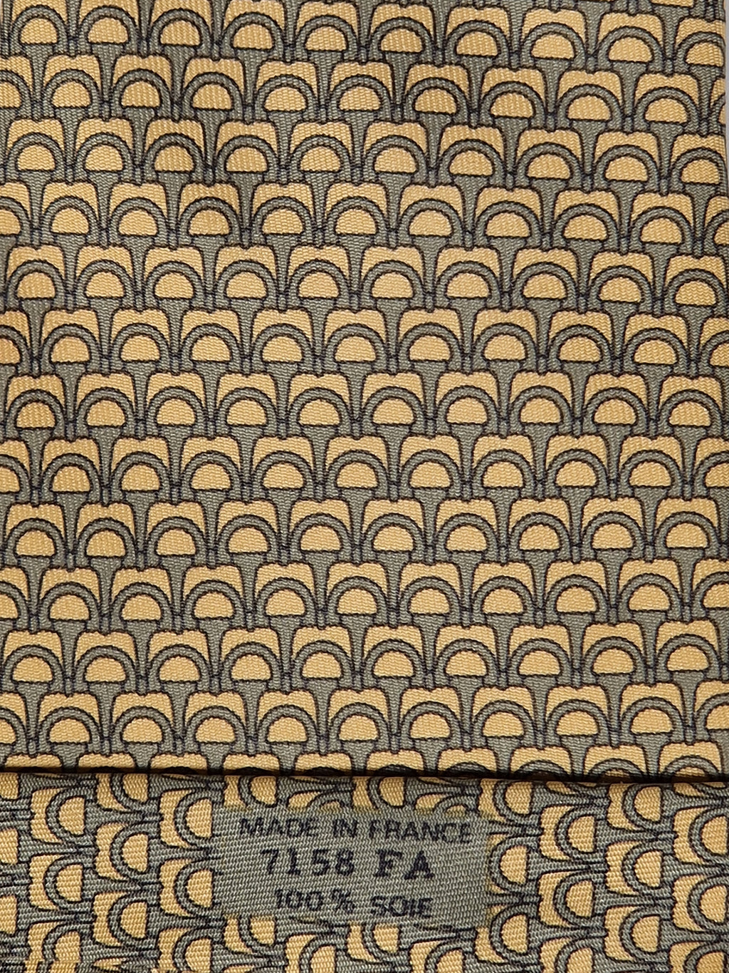 Hermès silk tie yellow equestrian 7158 FA tie