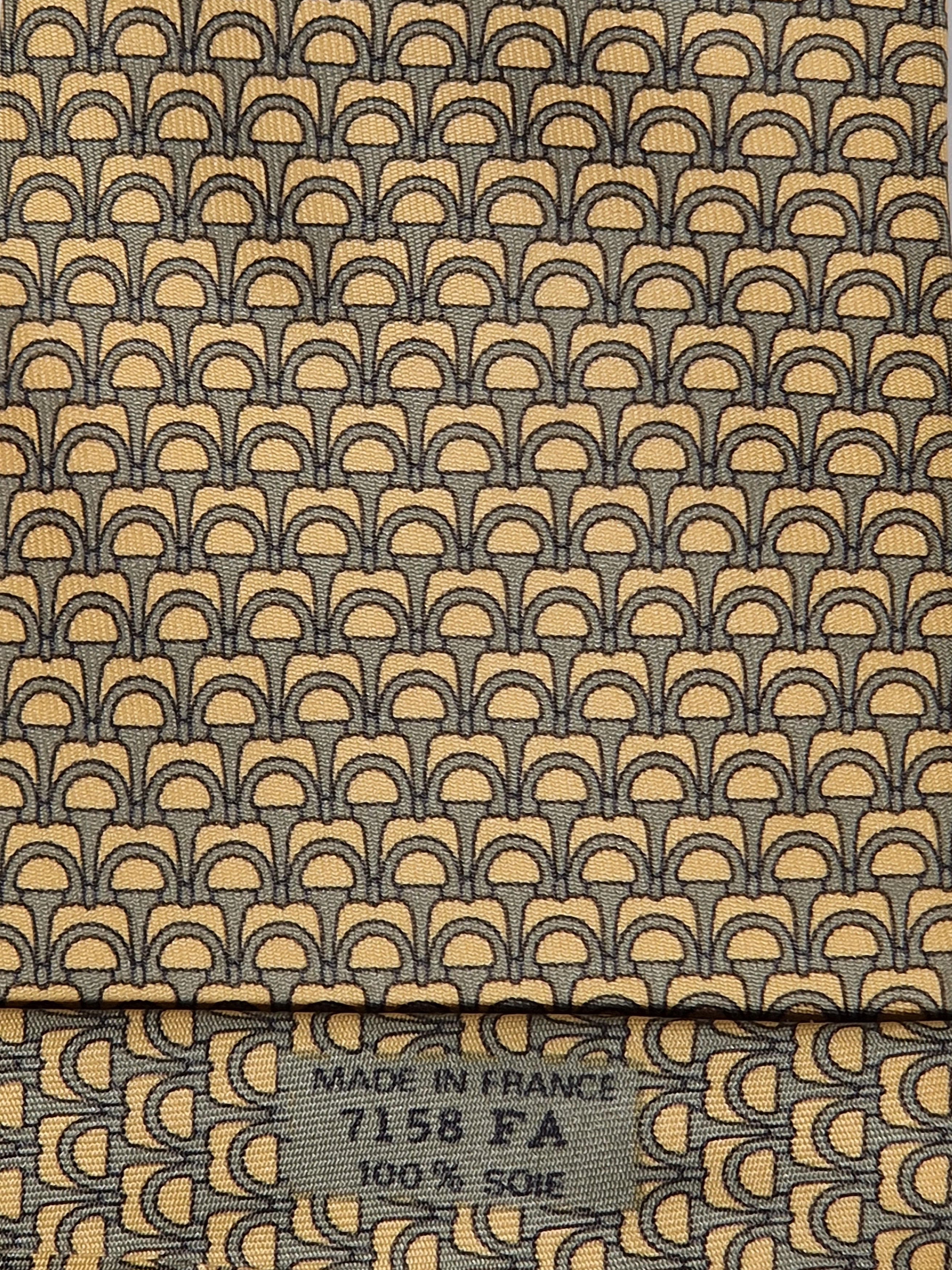Hermès silk tie yellow equestrian 7158 FA tie