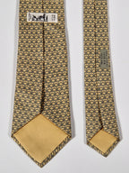 Hermès silk tie yellow equestrian 7158 FA tie
