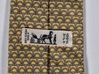 Hermès silk tie yellow equestrian 7158 FA tie