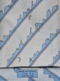 007163 Hermès tie blue Paris skyline 7163 FA