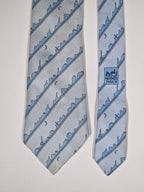 007163 Hermès tie blue Paris skyline 7163 FA