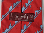 007163 Hermès tie red Paris skyline 7163 FA