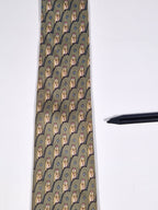 Hermès silk tie green owl pattern 7167 FA