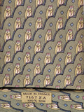 Hermès silk tie green owl pattern 7167 FA
