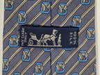 007168 Hermès tie blue equestrian pattern 7168 FA