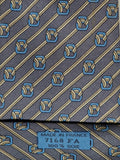 007168 Hermès tie blue equestrian pattern 7168 FA