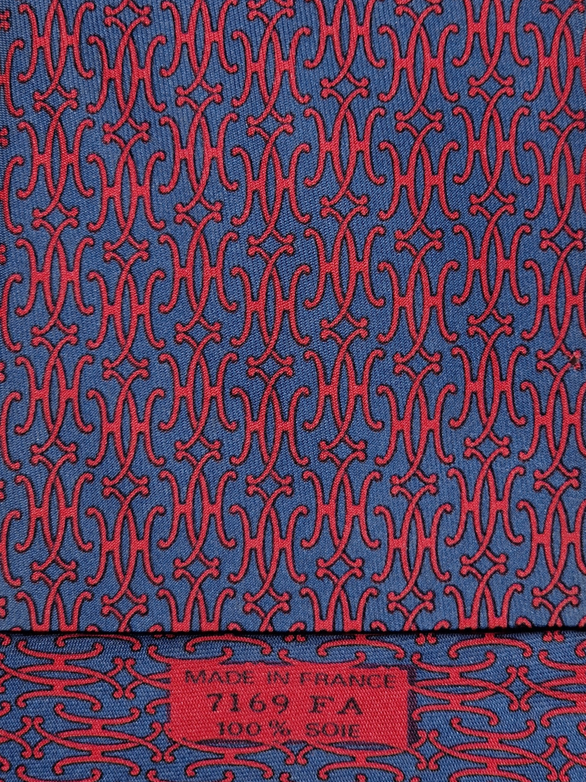 007169 Hermès tie blue H pattern Hermès 7169 FA tie blue