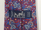 Hermés silk tie, purple and blue rosettes 7170 FA