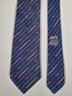 Hermès silk tie blue french pattern 7171 FA