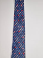 Hermès silk tie blue french pattern 7171 FA