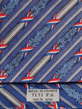 Hermès silk tie blue french pattern 7171 FA