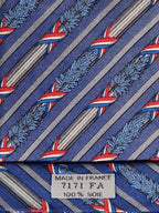 Hermès silk tie blue french pattern 7171 FA