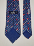 Hermès silk tie blue french pattern 7171 FA