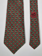 007173 Hermès tie green sadel pattern 7173 FA
