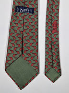 007173 Hermès tie green sadel pattern 7173 FA