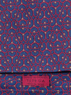 Hermès silk tie blue red equestrian pattern Hermès 7179 UA tie blue