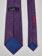 Hermès silk tie blue red equestrian pattern Hermès 7179 UA tie blue