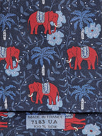 007183 Hermès tie blue elephant  pattern 7183 UA