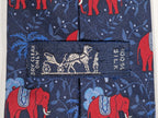 007183 Hermès tie blue elephant  pattern 7183 UA