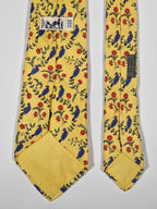 007185 Hermès tie yellow bird pattern 7185 UA