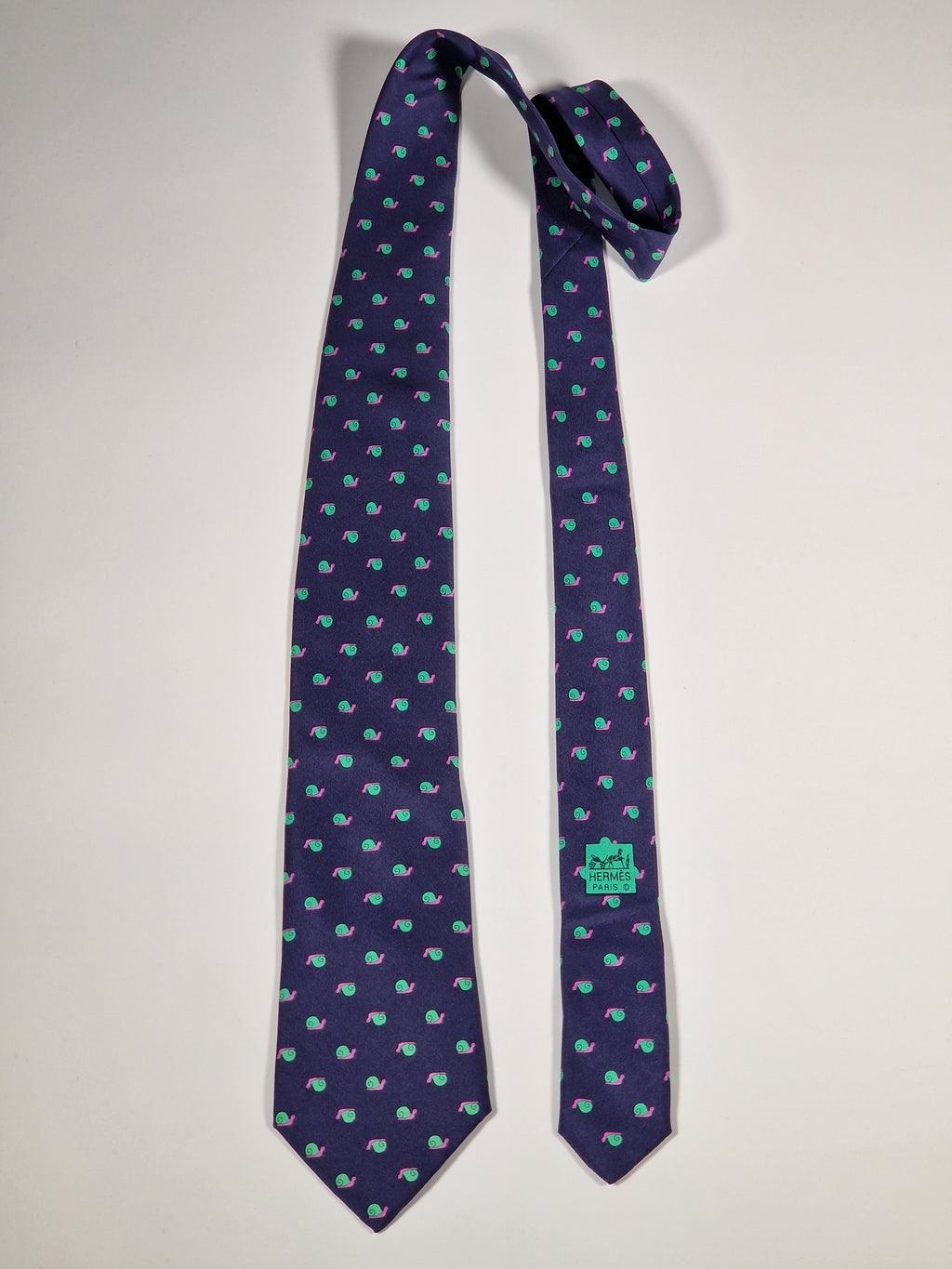 007207 Hermès tie blue snail pattern 7207 UA