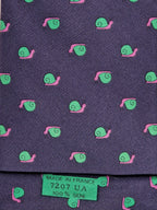 007207 Hermès tie blue snail pattern 7207 UA