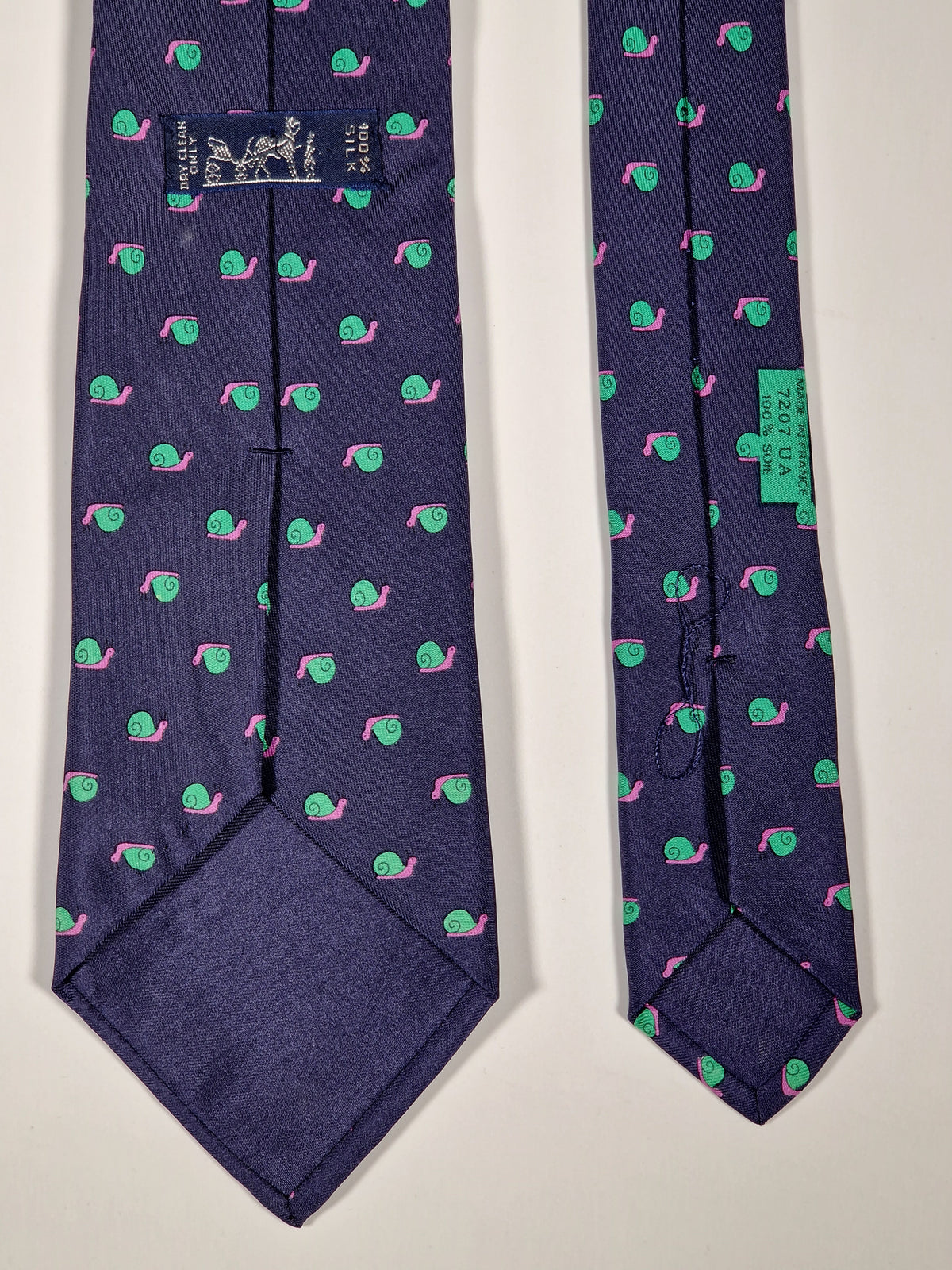 007207 Hermès tie blue snail pattern 7207 UA