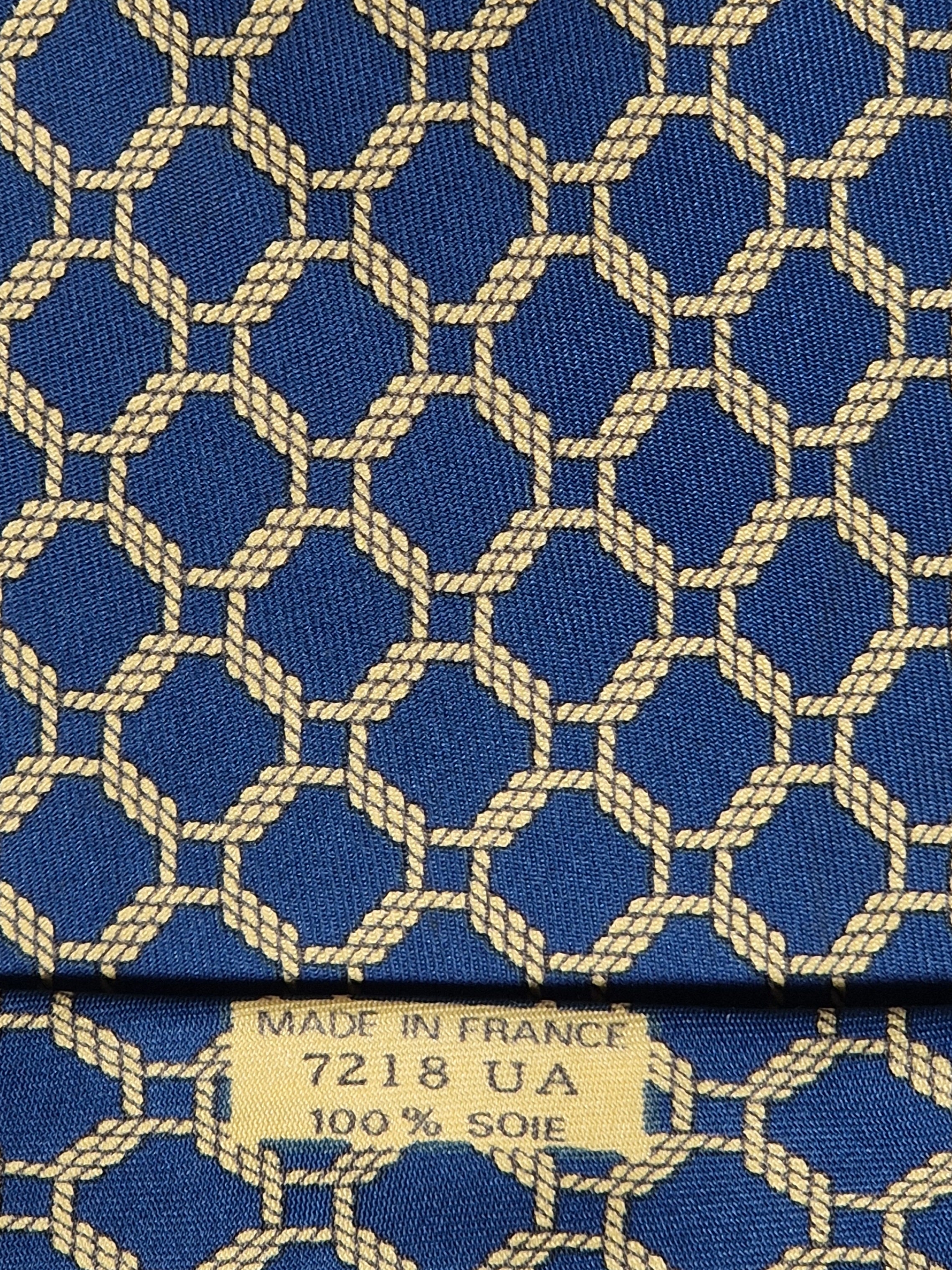 Hermès silk tie blue rope pattern Hermès 7218 UA tie blue