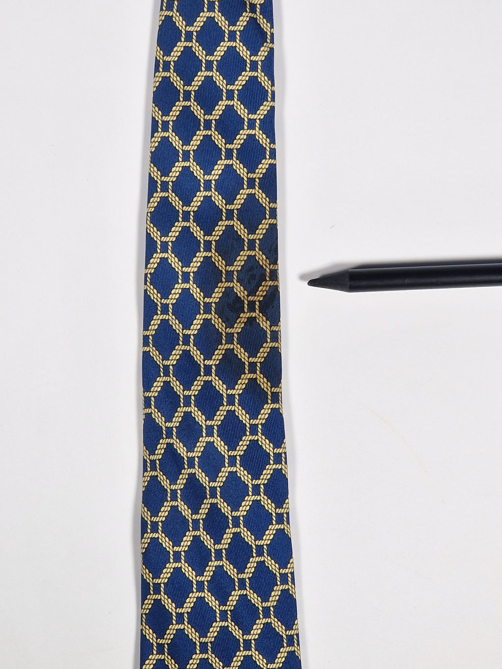 Hermès silk tie blue rope pattern Hermès 7218 UA tie blue