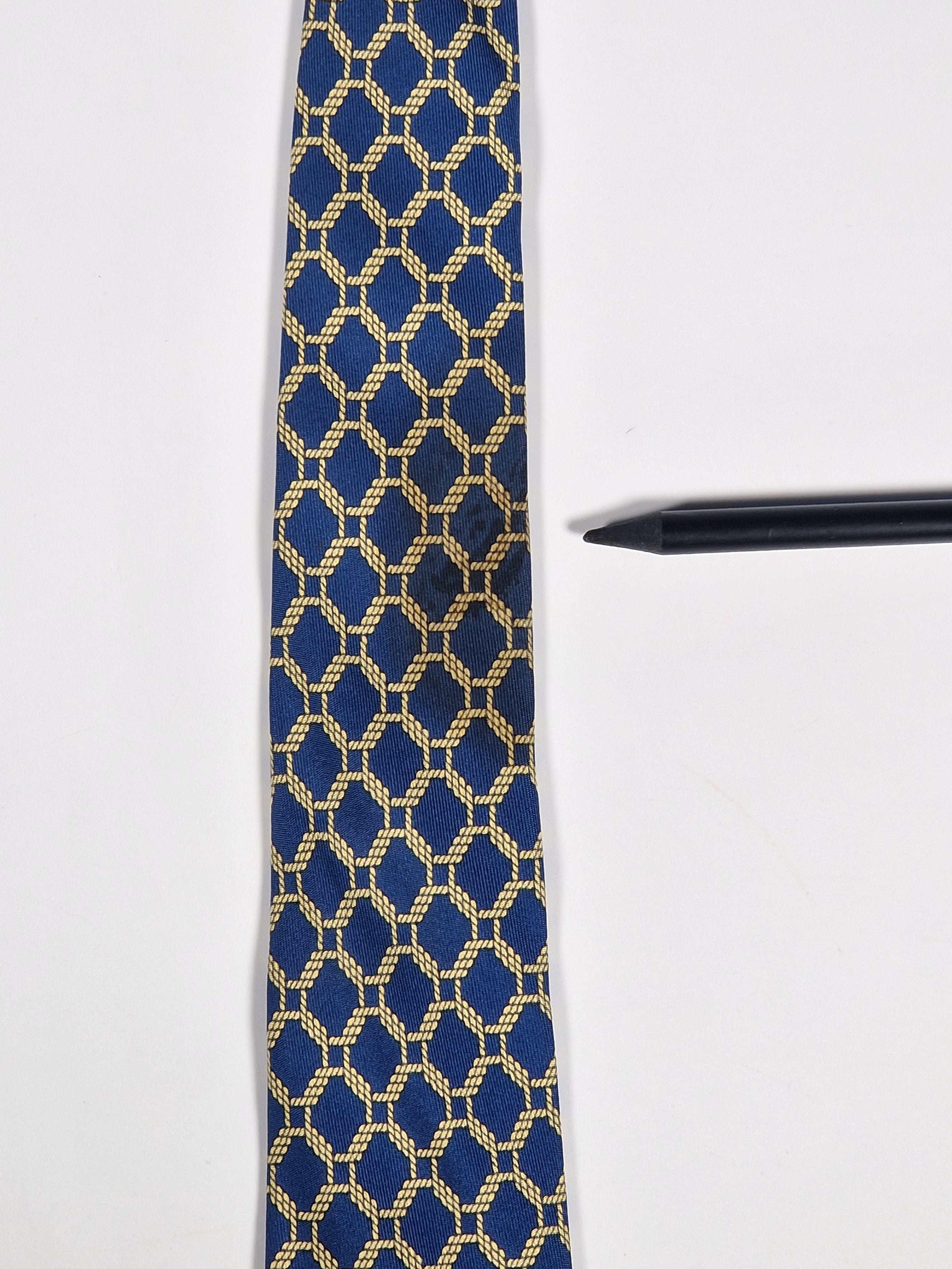 Hermès silk tie blue rope pattern Hermès 7218 UA tie blue