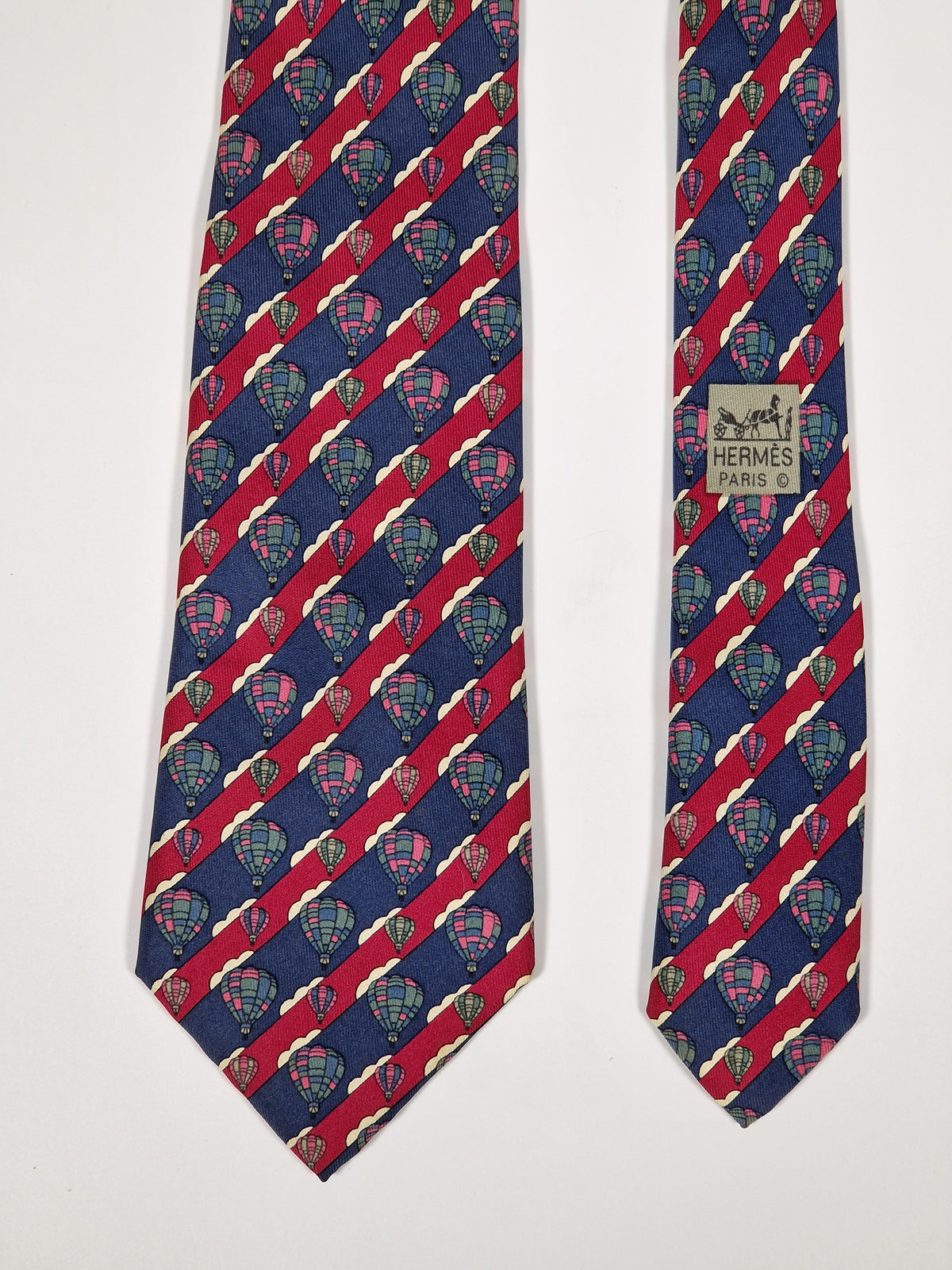 007233 Hermès tie blue hot air ballon pattern 7233 UA