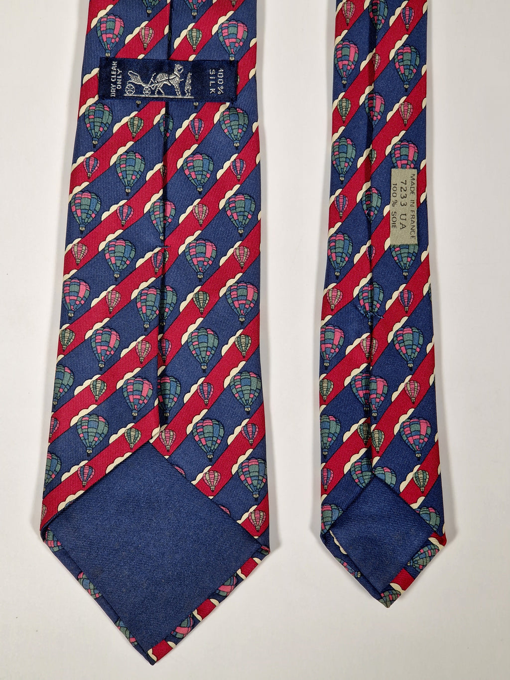 007233 Hermès tie blue hot air ballon pattern 7233 UA