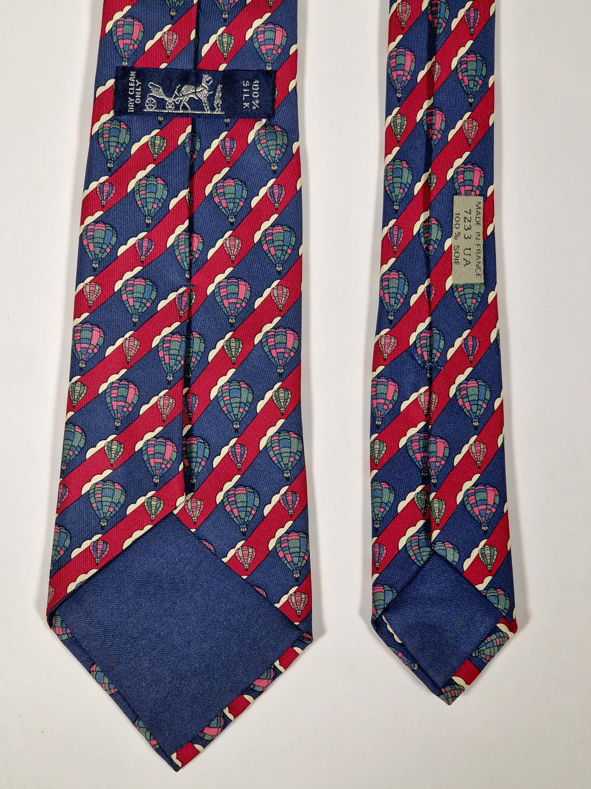 007233 Hermès tie blue hot air ballon pattern 7233 UA