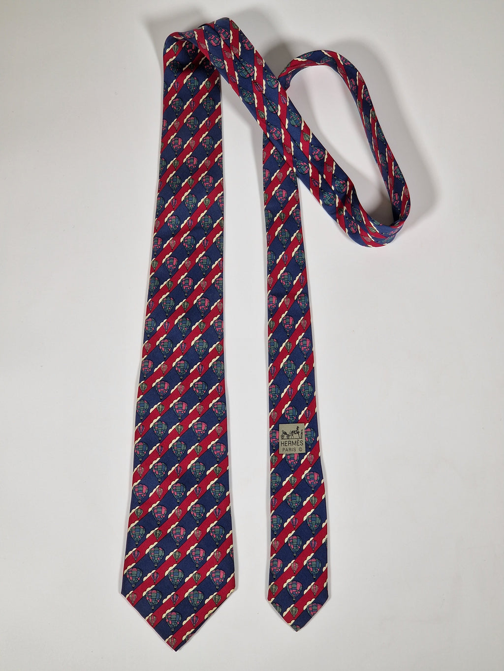007233 Hermès tie blue hot air ballon pattern 7233 UA