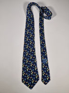 Hermès silk tie blue Fan 7237 MA