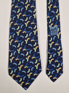 Hermès silk tie blue Fan 7237 MA