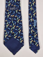 Hermès silk tie blue Fan 7237 MA