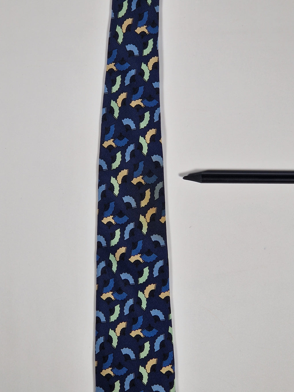 Hermès silk tie blue Fan 7237 MA