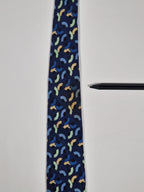 Hermès silk tie blue Fan 7237 MA