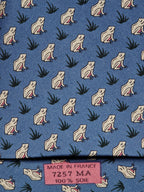 007257 Hermès tie blue frog pattern 7257 MA